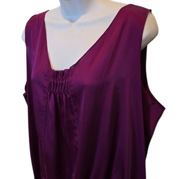 Apostrophe Purple Sleeveless V Neck Blouse Size XL - Picture 2 of 8